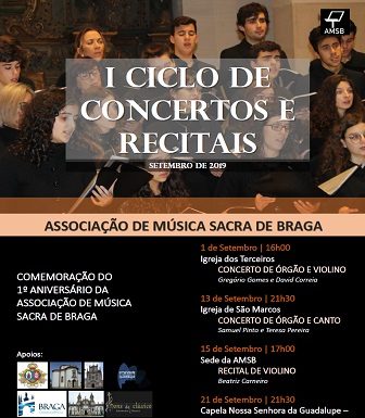 Associação de Música Sacra de Braga assinala aniversário com concertos musica sacra