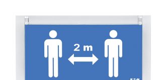 Distância social: sinalética Eaton em edifícios públicos distancia social