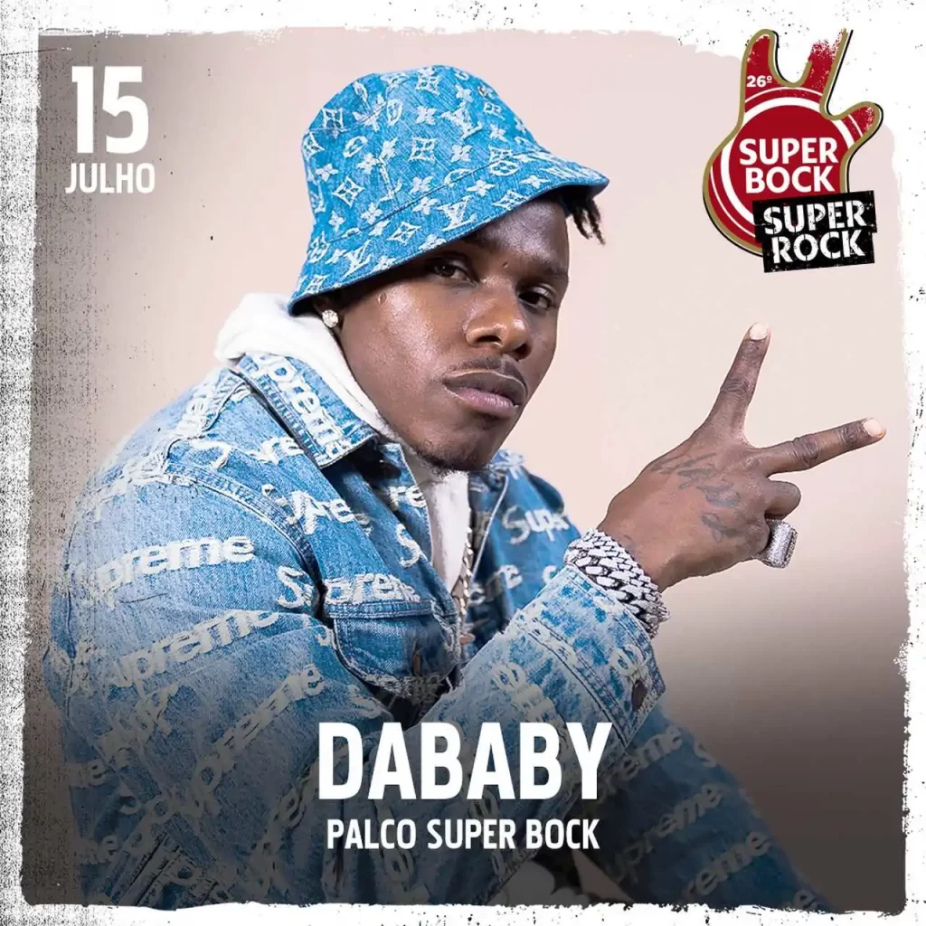 Dababy no cartaz super bock super rock 2022